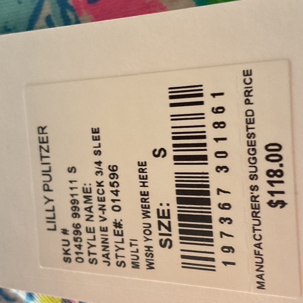 Lilly Pulitzer Jannie v-neck Colorful Patterned Dress with 3/4 Bell Sleeves NWT - Picture 5 of 5